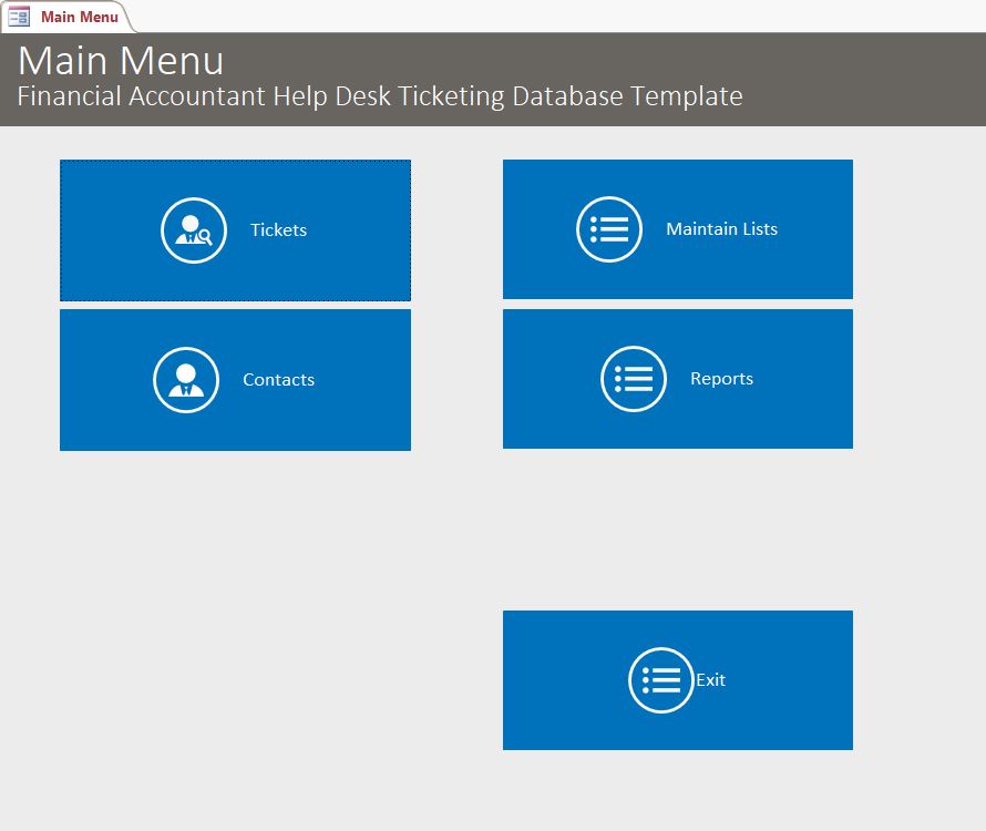 Financial Accountant Help Desk Ticket Tracking Template | Tracking Database